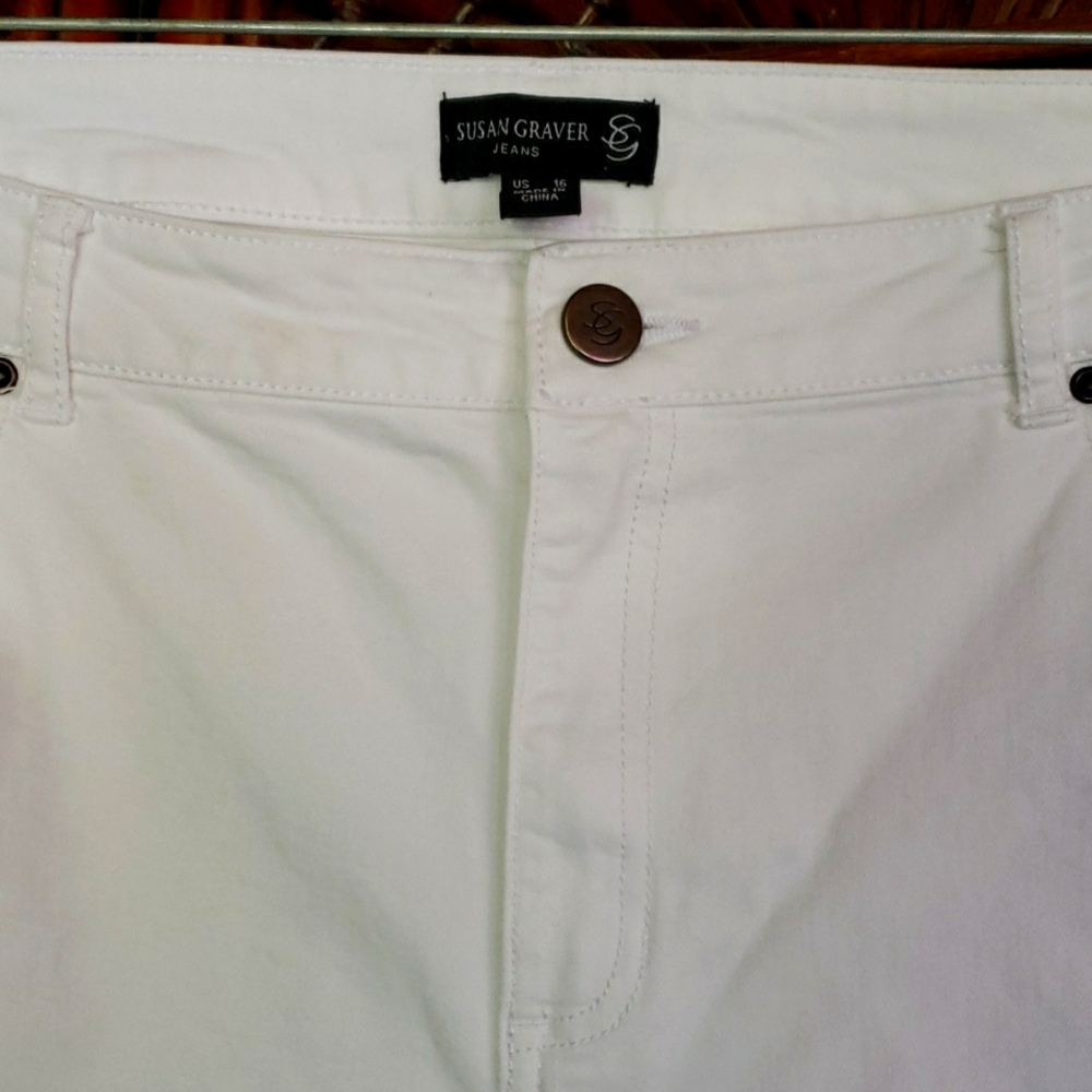 SUSAN GRAVER Boot-Cut Jeans White Size 16 NWOT - Picture 4 of 12